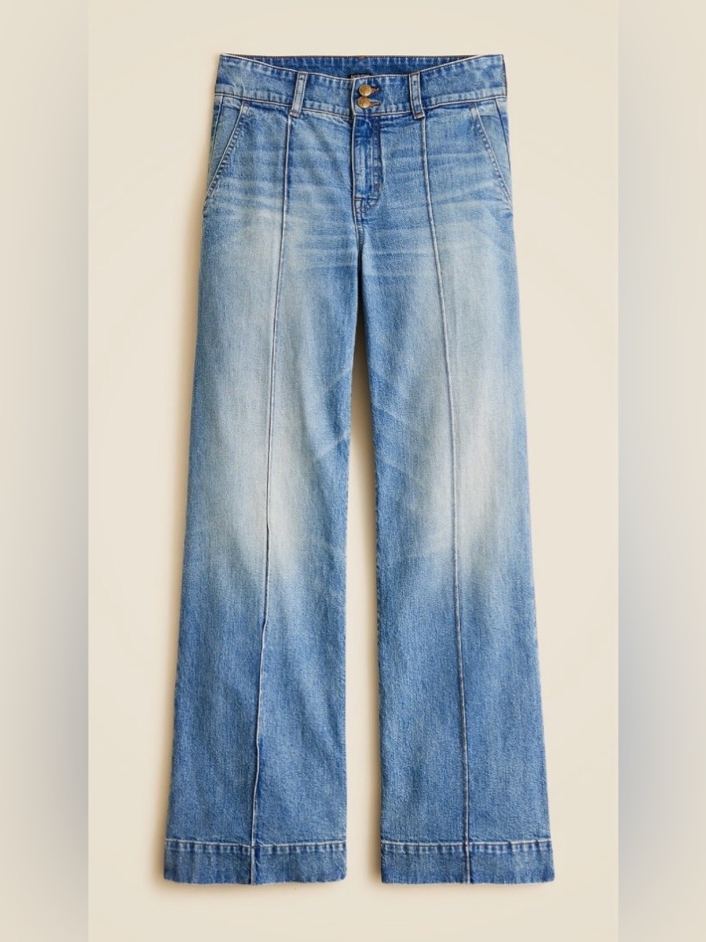 J.Crew Denim Trouser Jeans with Stacked Buttons 24P Storm Wash
